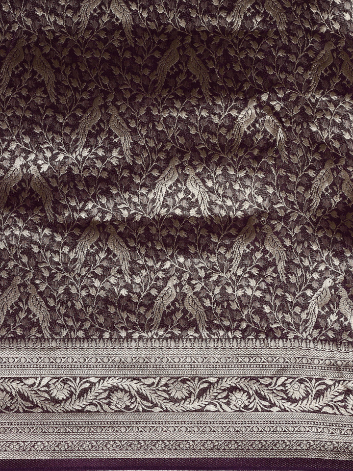 Purple Banaras Weaved Saree