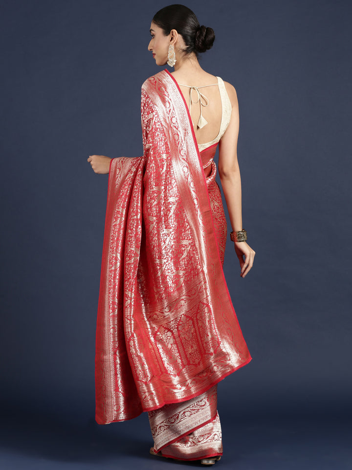 Red Banaras Weaved Saree