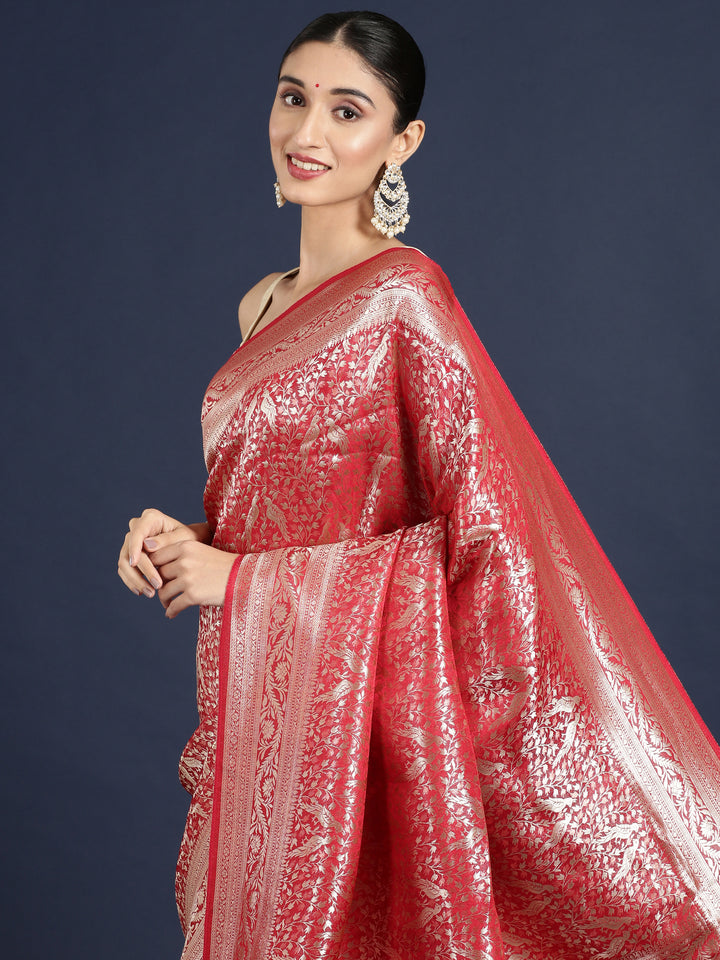 Red Banaras Weaved Saree