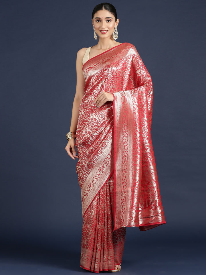 Red Banaras Weaved Saree