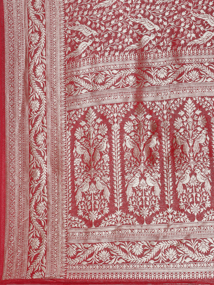 Red Banaras Weaved Saree