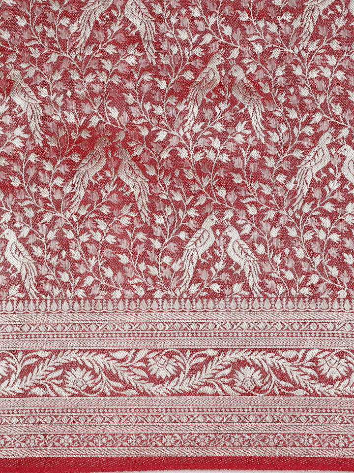Red Banaras Weaved Saree