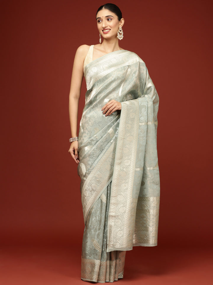 Sea Blue Banaras Weaved Saree