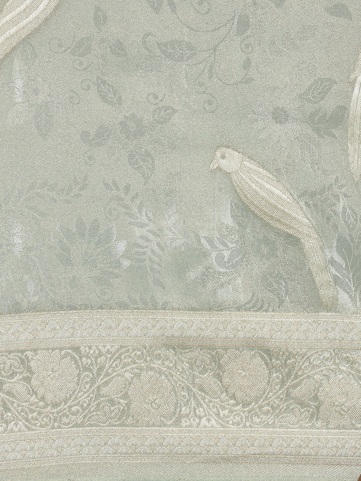 Sea Blue Banaras Weaved Saree