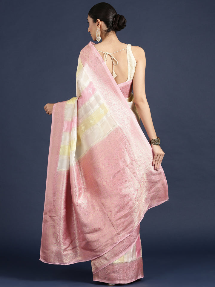 Pink Banaras Weaved Saree