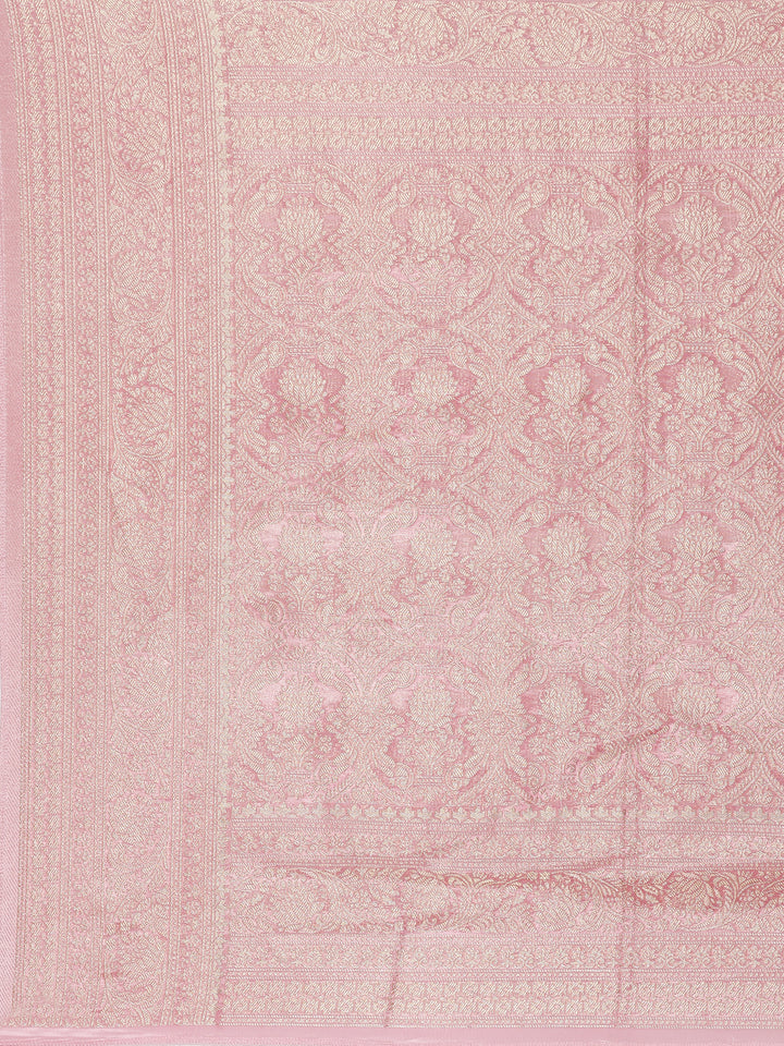 Pink Banaras Weaved Saree