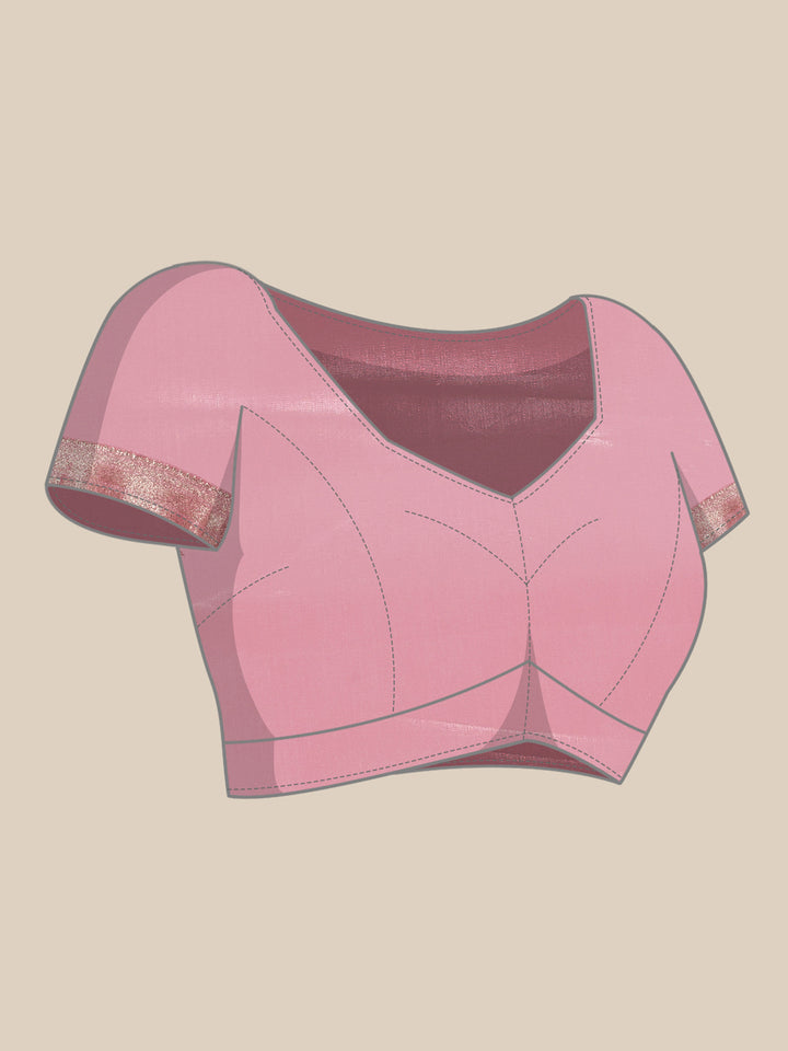 Pink Banaras Weaved Saree