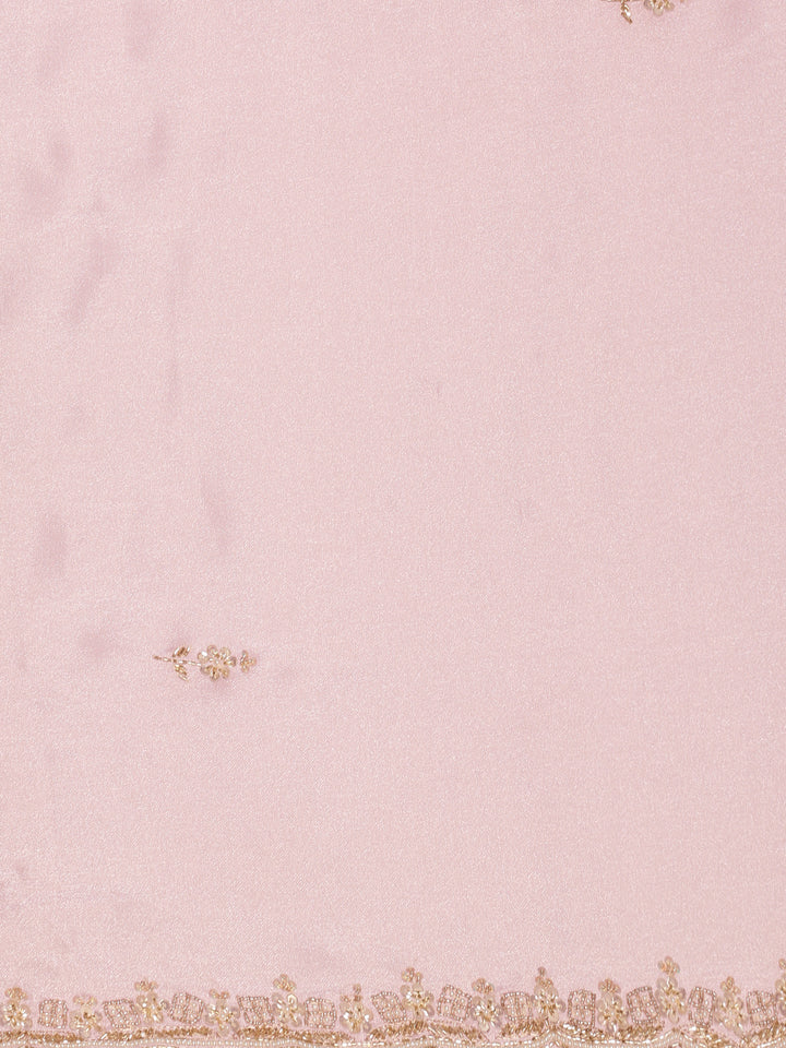 Lilac Tissue Saree With Stone Work Readymade Blouse