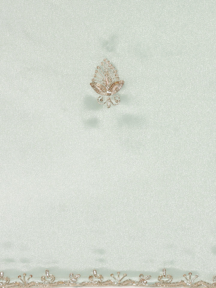 Blue Tissue Saree With Stone Work Readymade Blouse