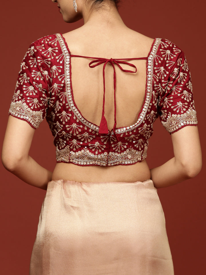 Peach Tissue Saree With Stone Work Readymade Blouse