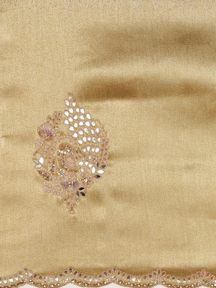 Pista Green Tissue Embroidery Saree