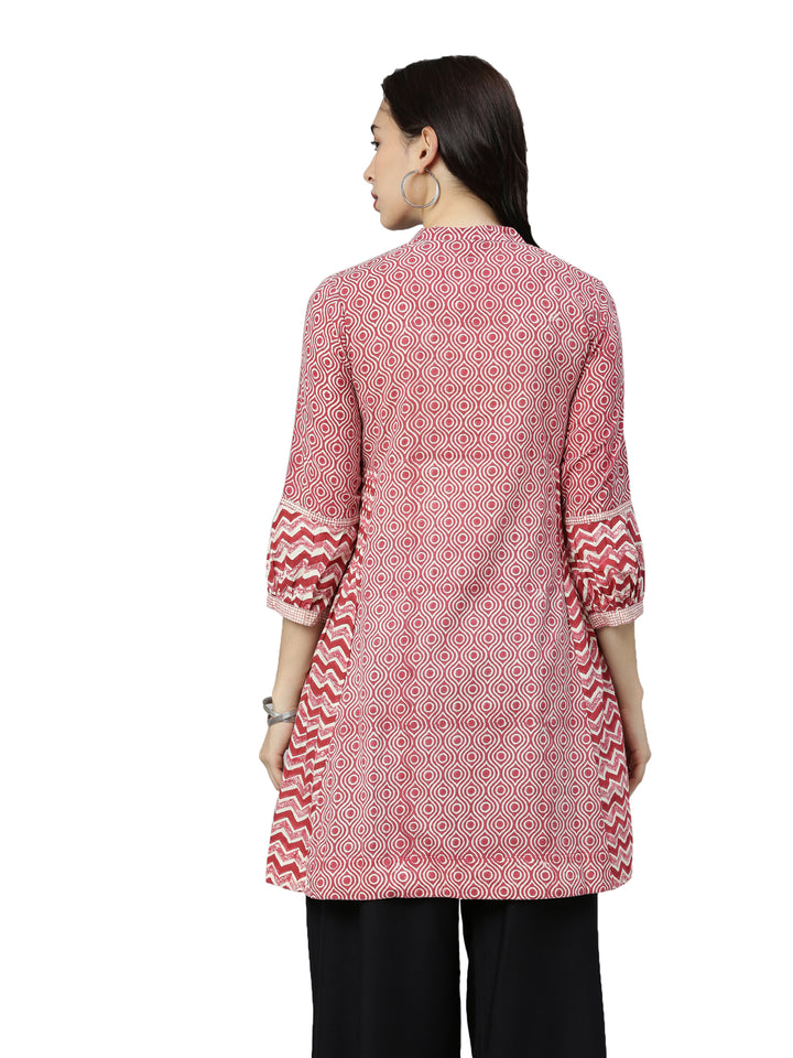 Neerus Women Red Printed A-Line Kurta