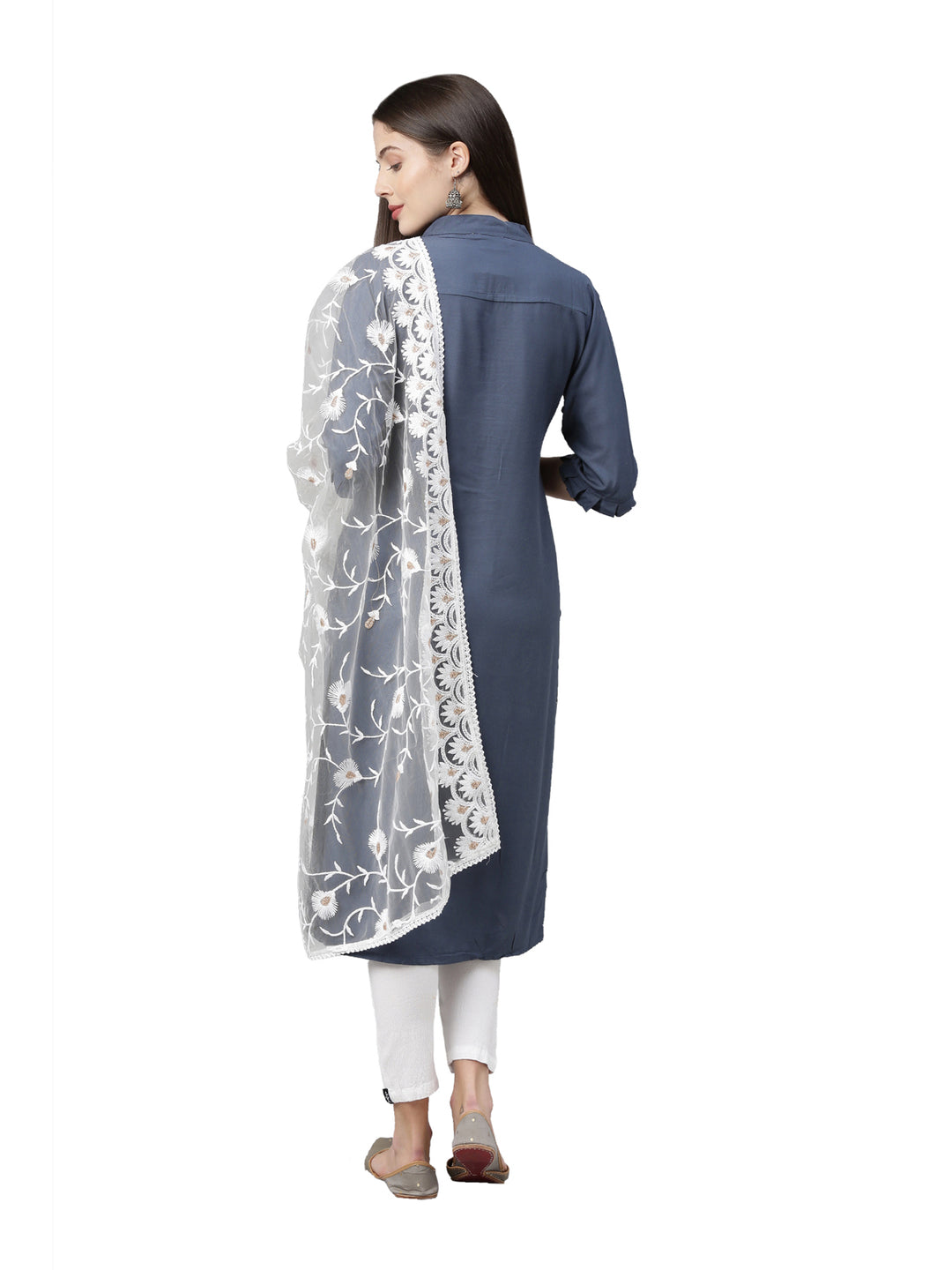 Neerus Women Blue Embellished Kurta