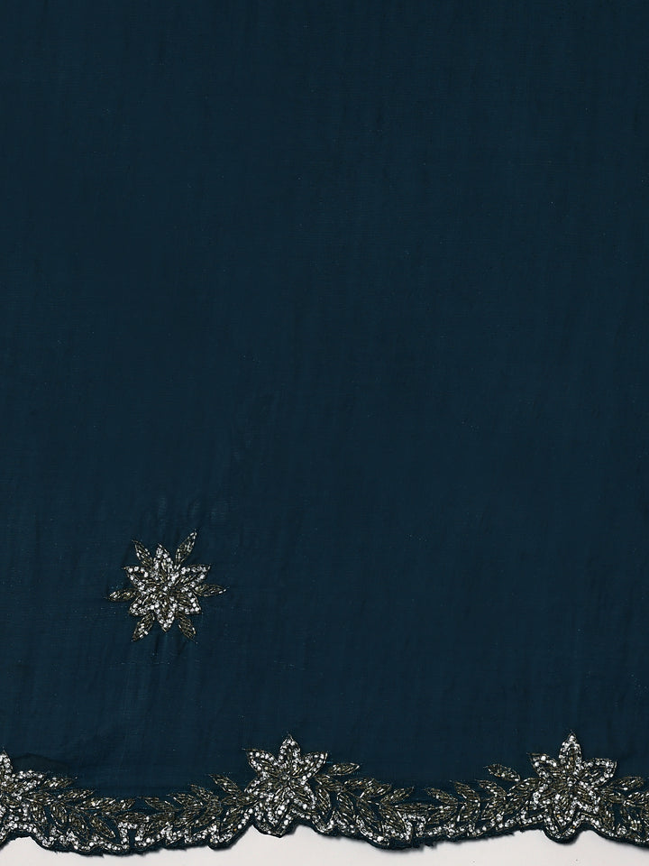 Peacock Jimmy Sheer Satin Safe Worn Cut Dana & Swarovski Hand Embroidery