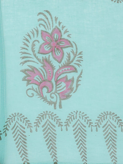 Neerus Sea Green Regular Straight Floral Readymade suits