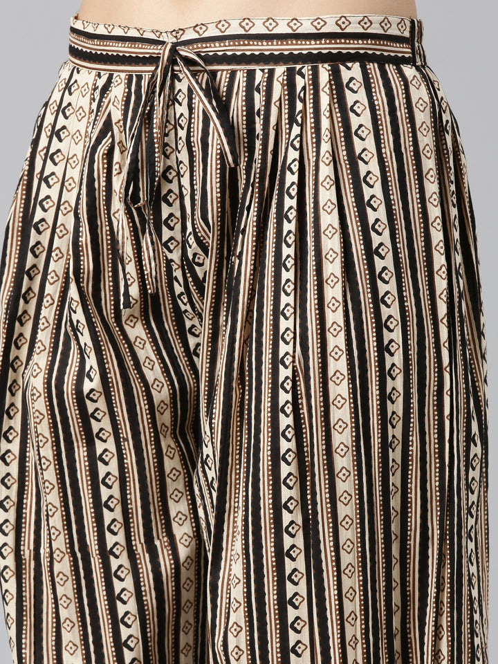 Neerus Black Regular Straight Printed Kurta And Salwar With Dupatta