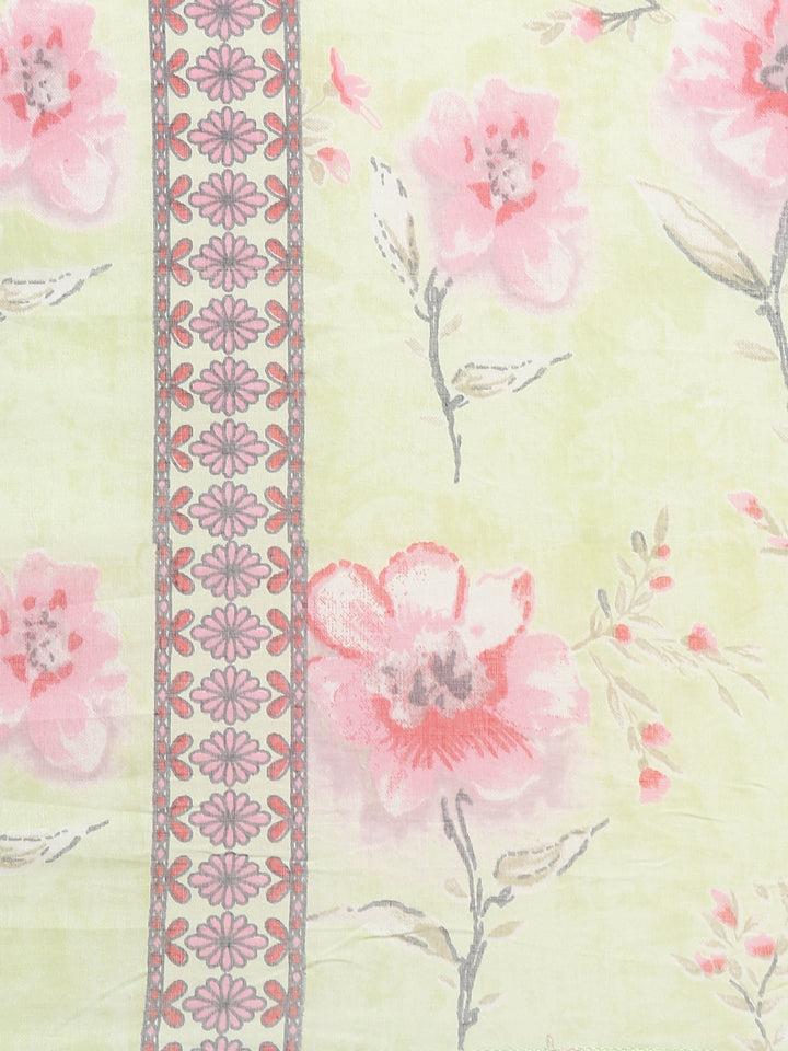 Neerus Green Regular Straight Printed Kurta And Trousers With Dupatta