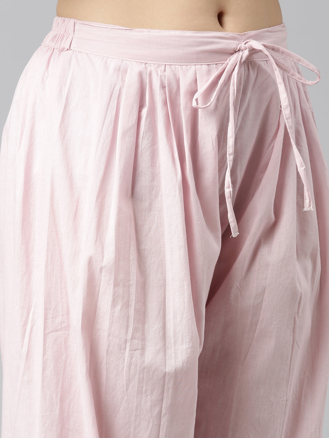 Neerus Pink printed straight kurta set with salwar and dupatta - detail view 3