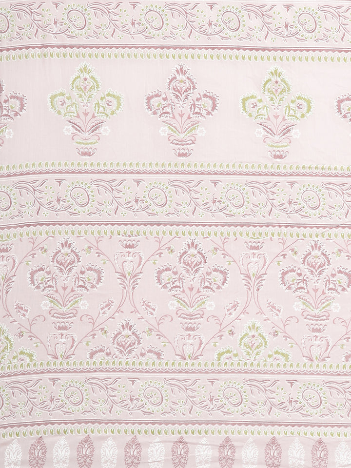 Neerus Pink printed straight kurta set with salwar and dupatta - detail view 4