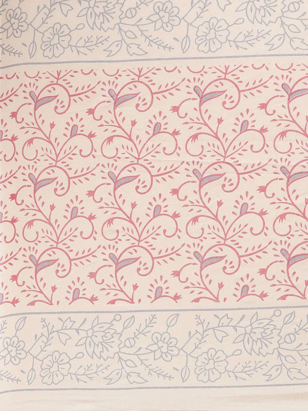 Neerus Beige printed straight kurta set with dupatta - detail view 4