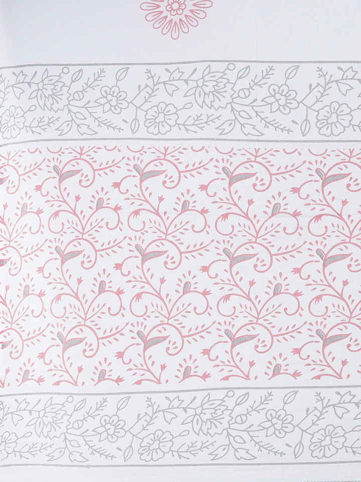 Neerus Grey printed straight kurta set with salwar and dupatta - detail view 4