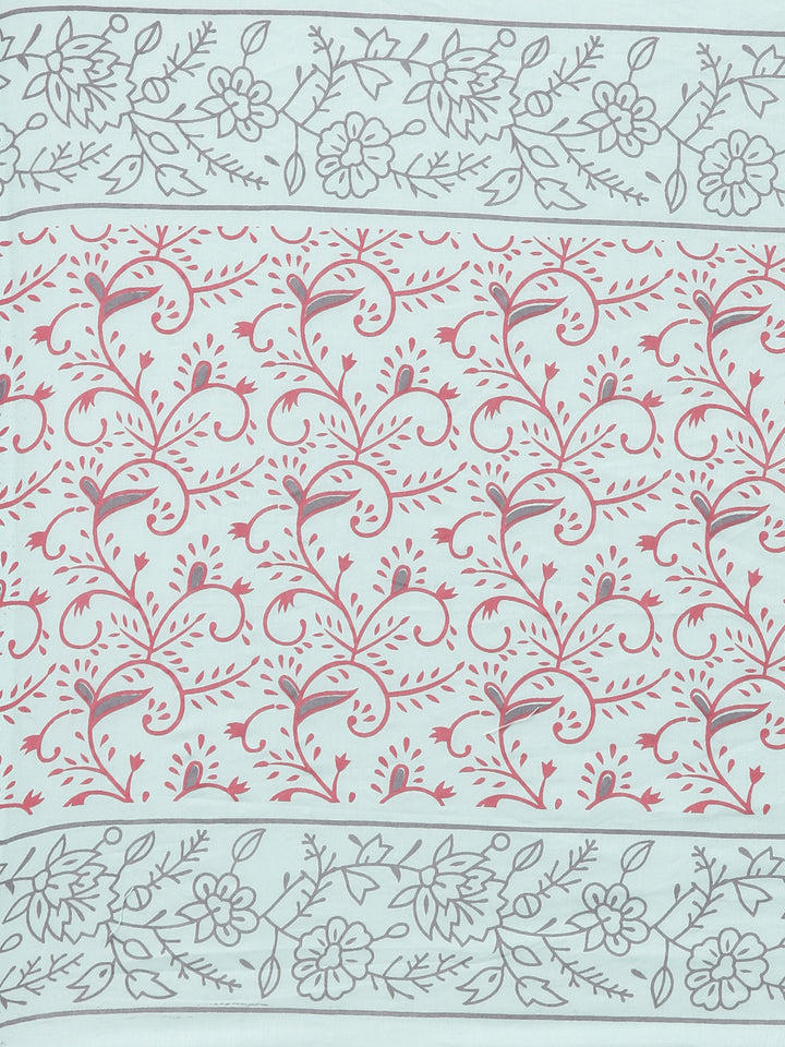Neerus Green printed straight kurta set with dupatta - detail view 4
