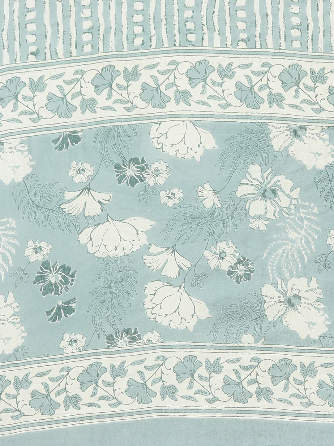 Neerus Green floral printed kurta set with salwar and dupatta - detail view 4