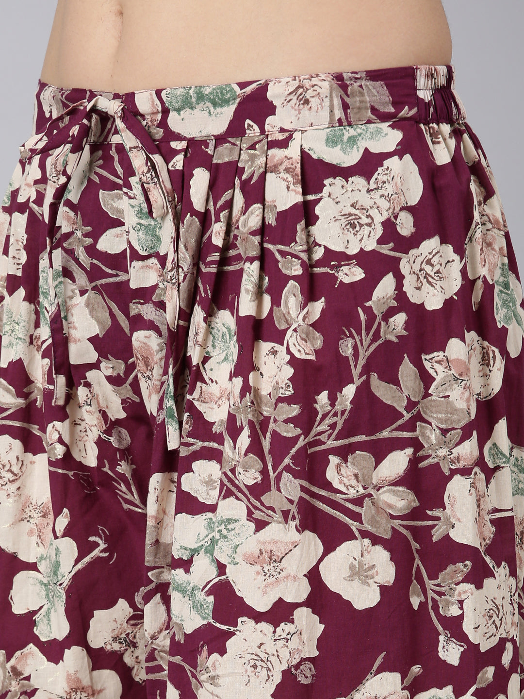 Neerus Purple printed floral suit set - detail view 3