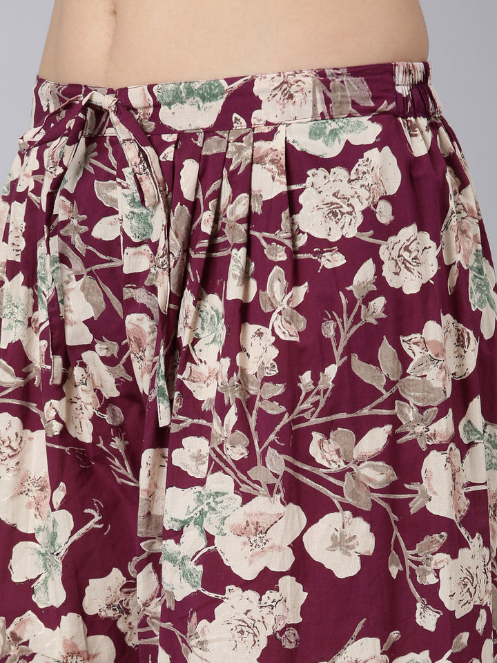 Neerus Purple printed floral suit set - detail view 3