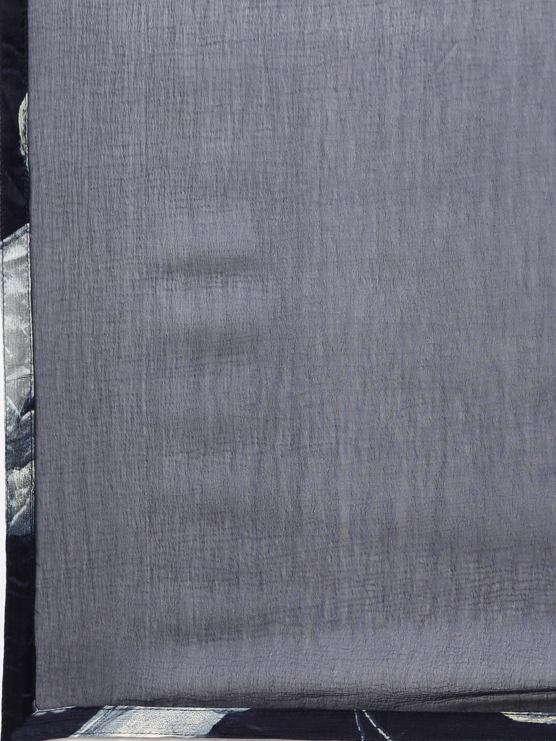 Neerus Navy Blue Regular Straight Floral Kurta And  Trousers With Dupatta