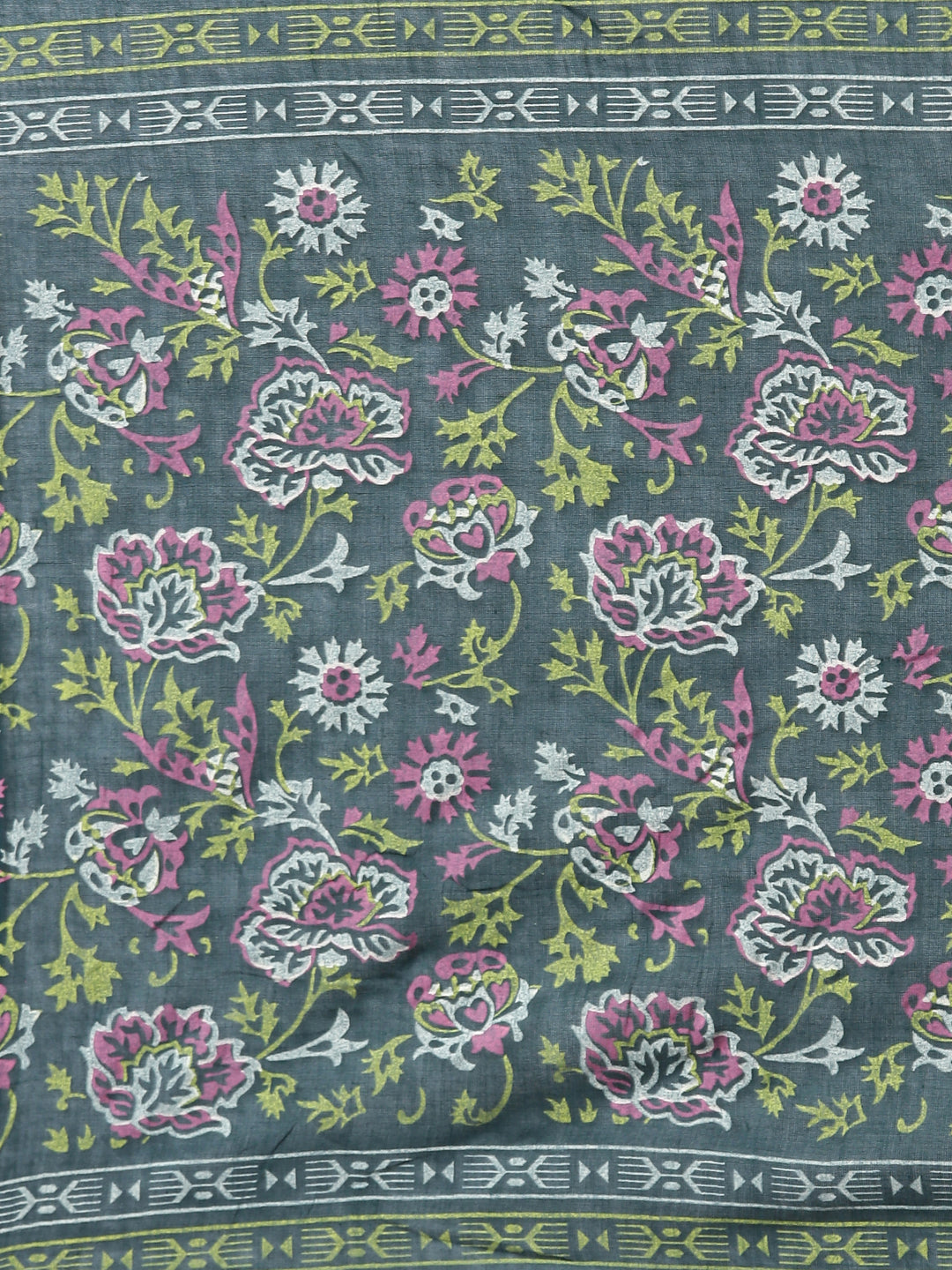 Neerus Green cotton printed suit set - detail view 4