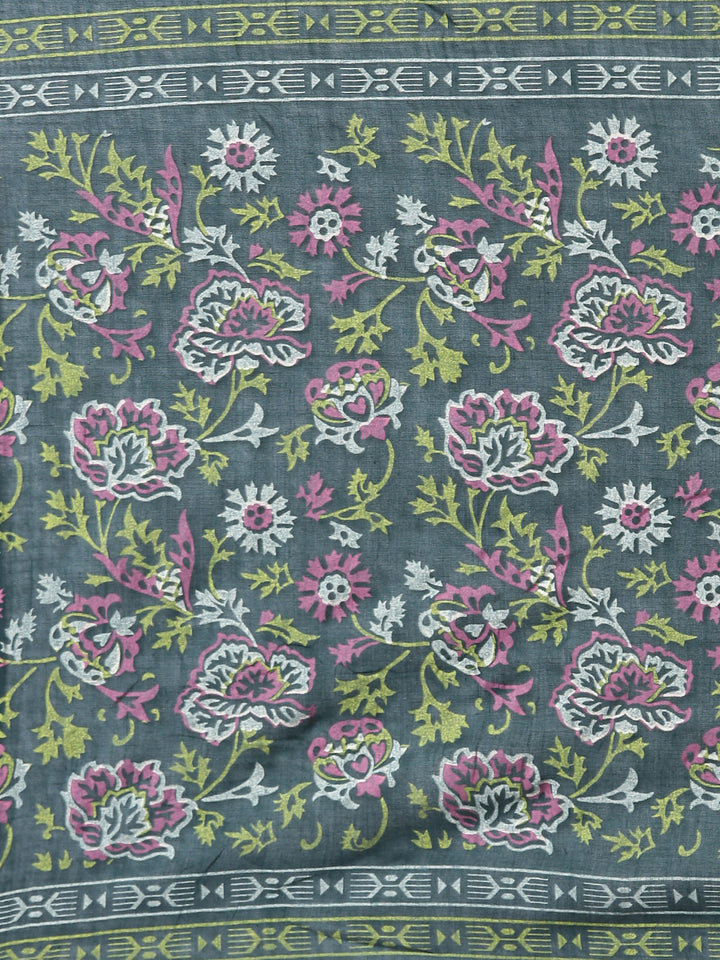 Neerus Green cotton printed suit set - detail view 4