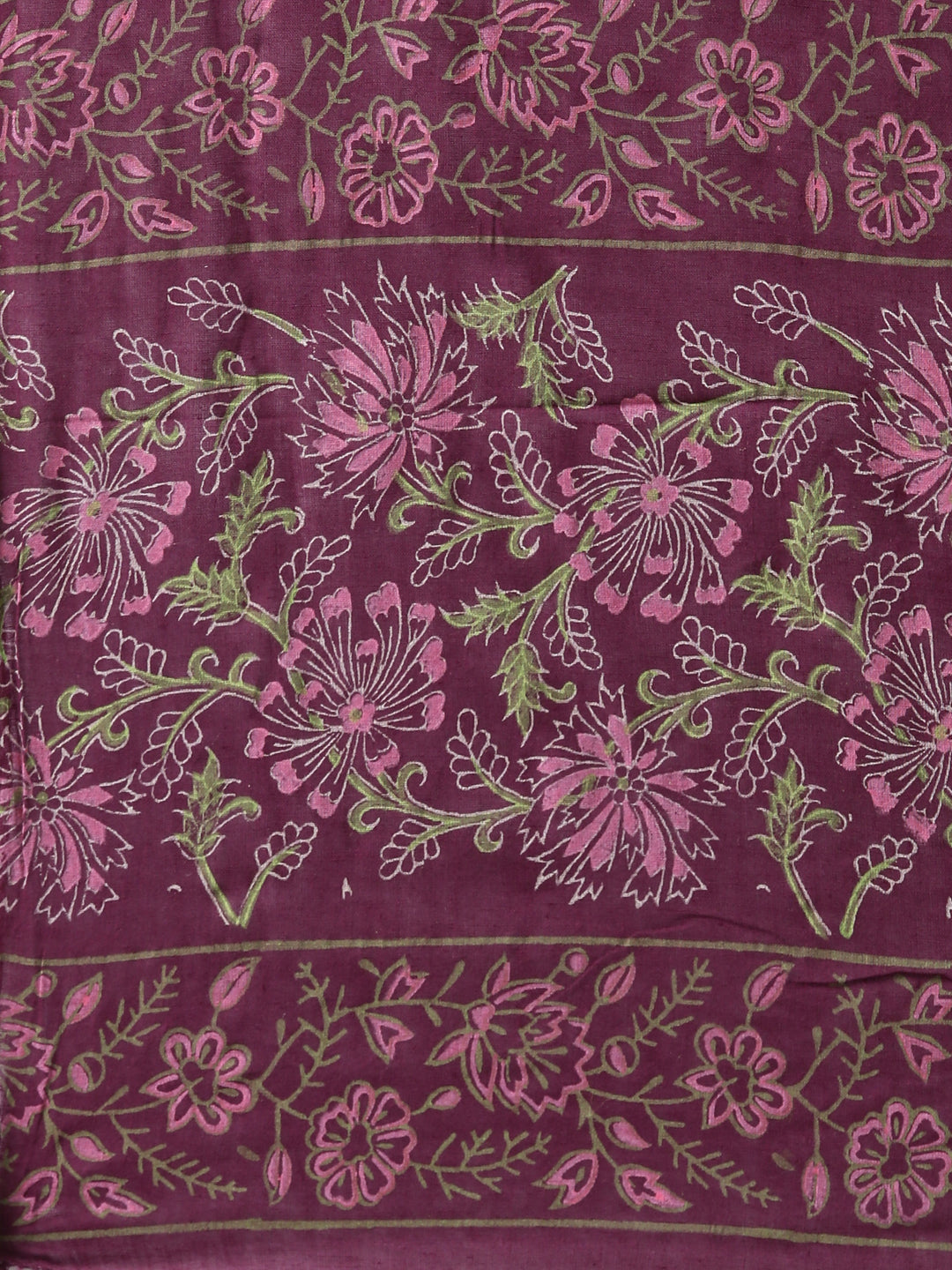 Neerus Purple printed floral straight suit set - detail view 4