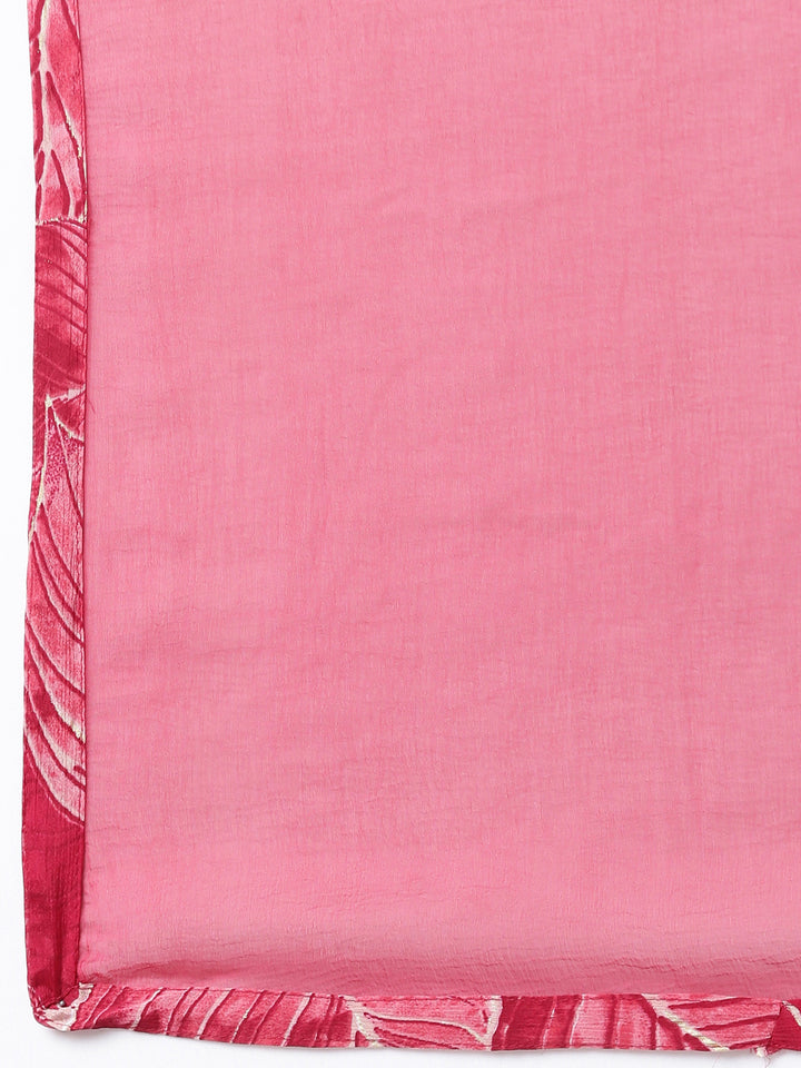 Neerus Pink printed straight suit set - detail view 4