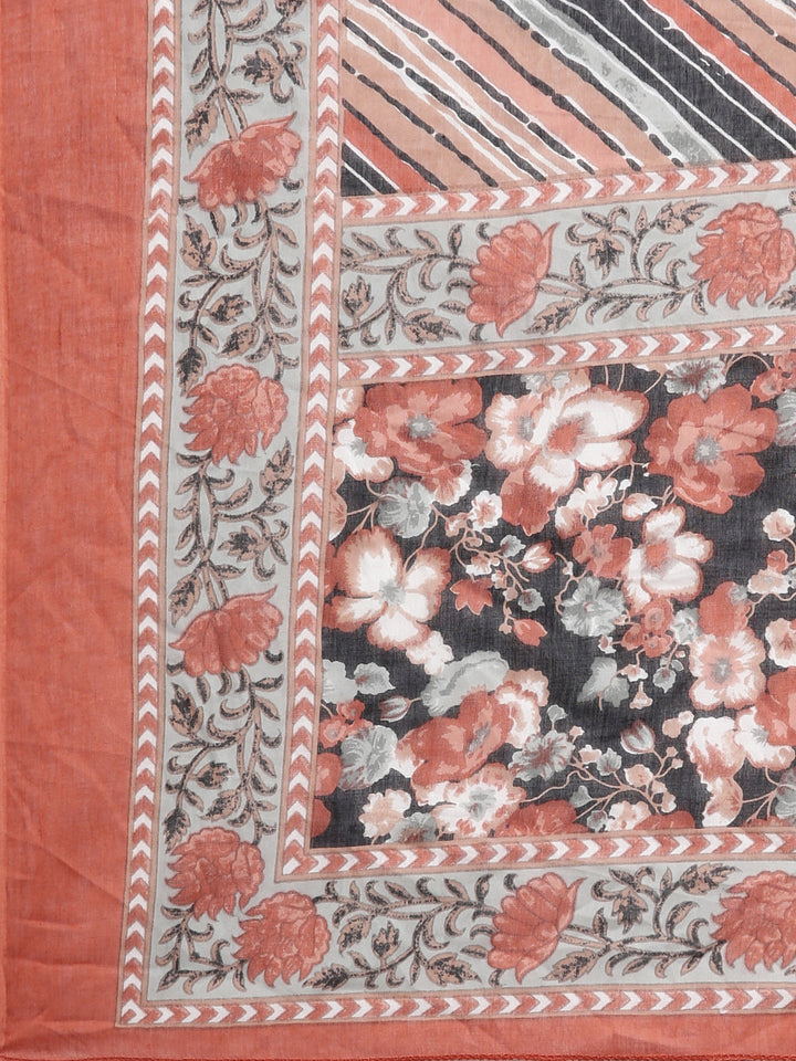 Neerus Black printed floral suit set - detail view 4