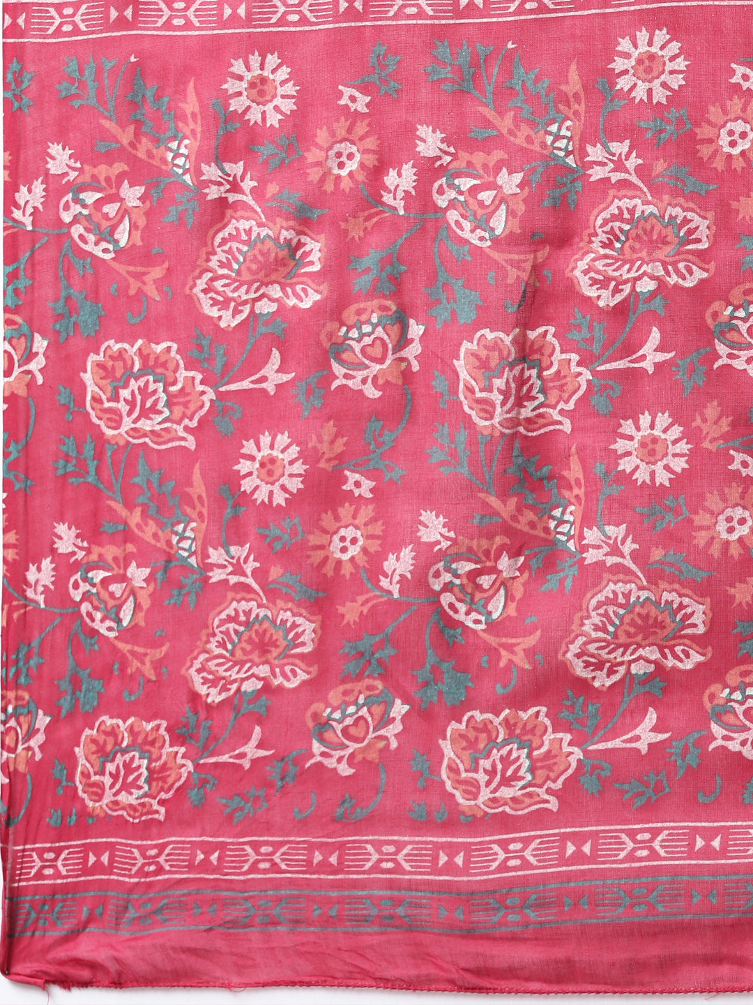 Neerus Red cotton printed suit set - detail view 4