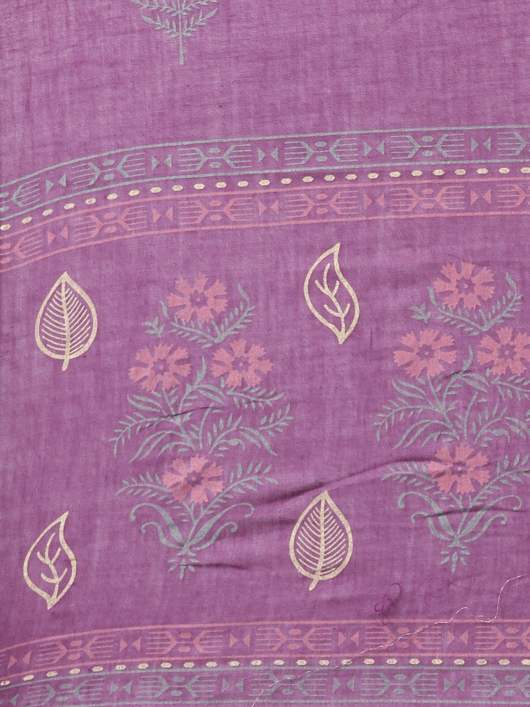 Neerus Purple printed floral straight suit set - detail view 4