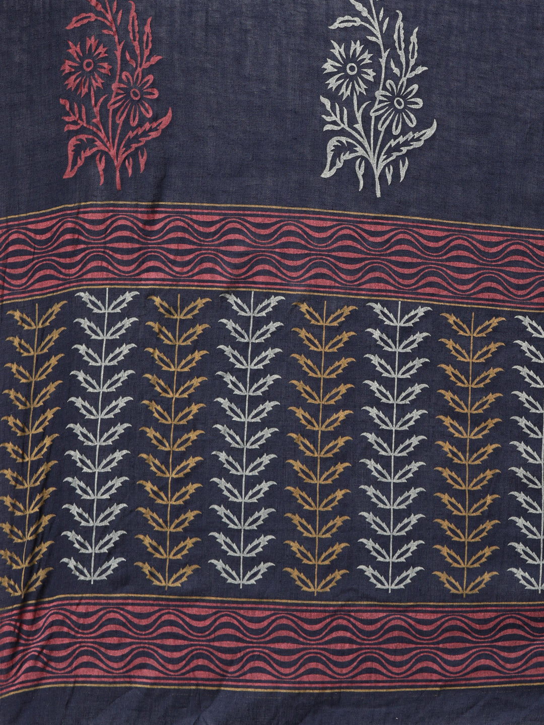 Neerus Blue cotton printed straight suit set - detail view 3