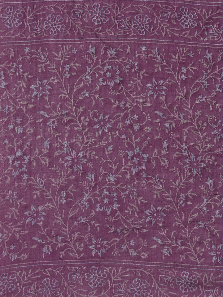 Neerus Purple cotton printed suit set - detail view 4