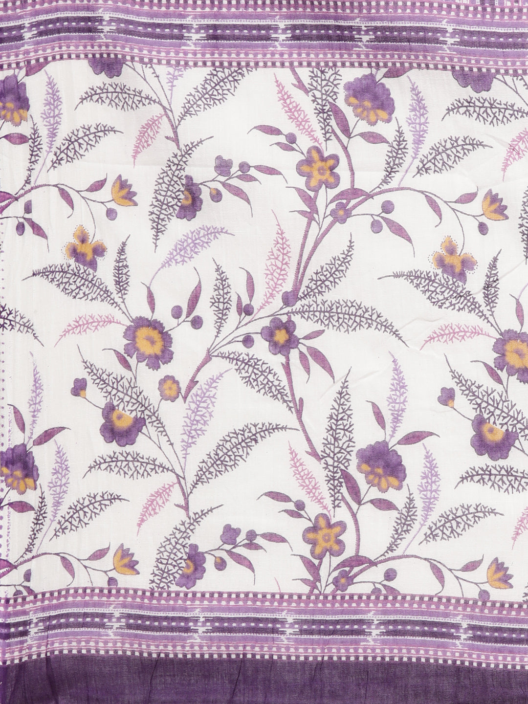 Neerus Lavender Regular Straight Floral Kurta And  Trousers With Dupatta