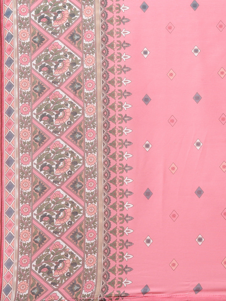 Neerus Beige cotton printed kurta set straight silhouette - detail view 4