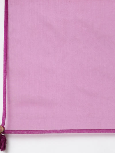 Neerus Purple Regular Straight Solid Kurta And  Trousers With Dupatta