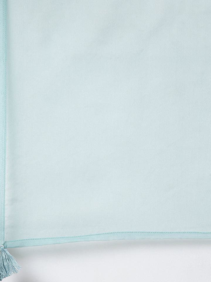 Neerus Blue Shantoon printed suit set - detail view 4