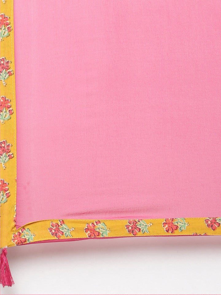 Neerus Yellow cotton printed kurta set - detail view 4