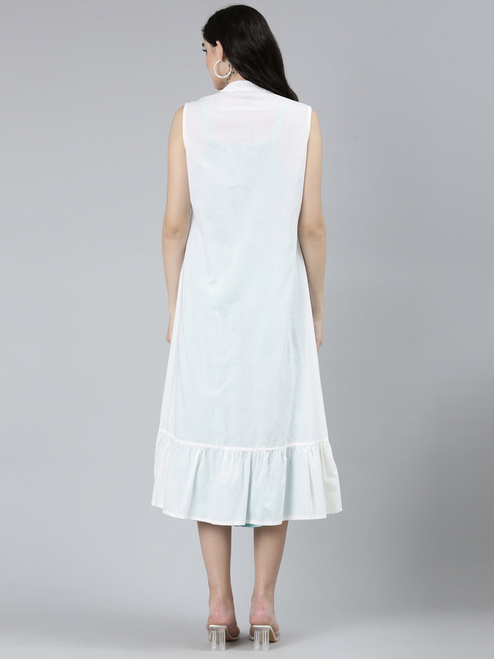 Neerus Green Straight Casual Floral Dresses