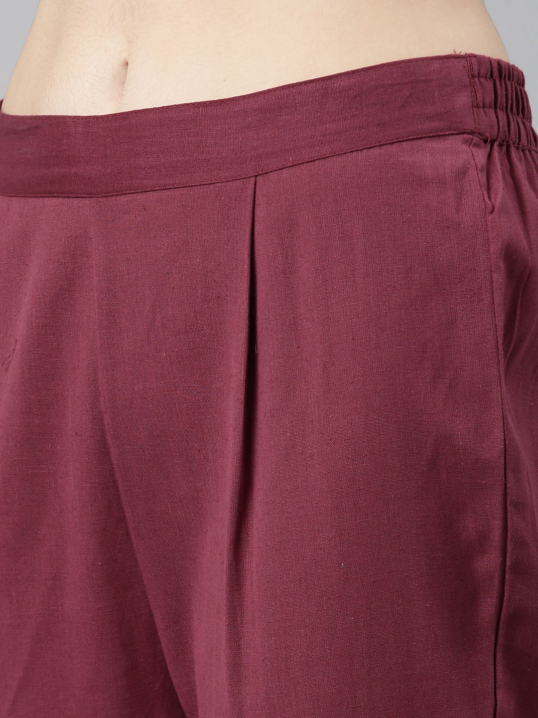 Neerus Pink Regular Straight Printed Kurta And Trousers