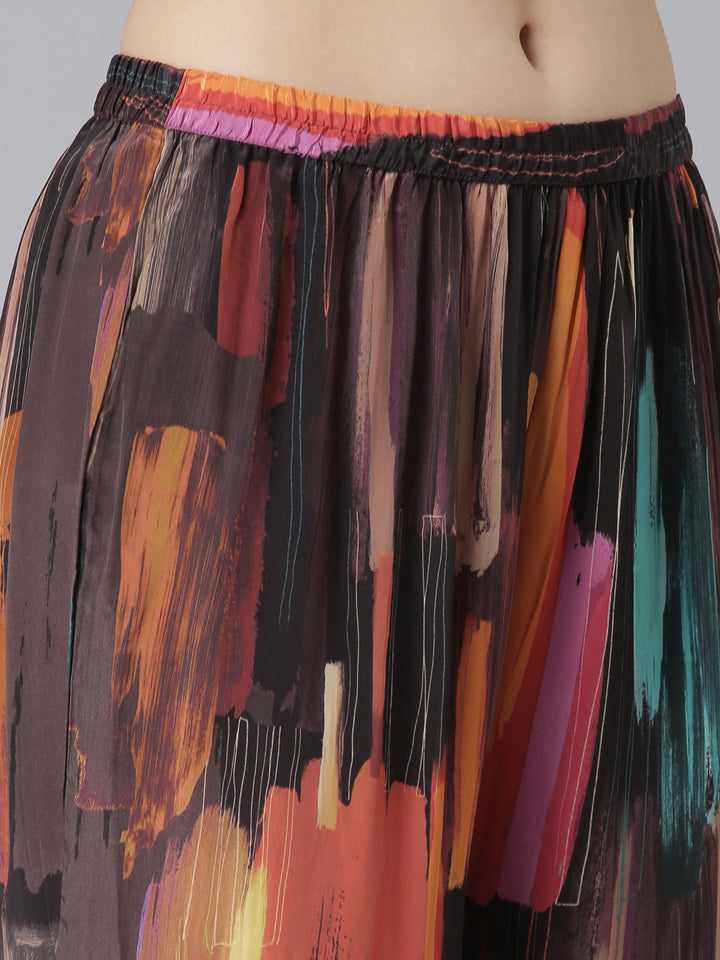 Neerus Multi muslin colourblocked straight kurta set - detail view 4