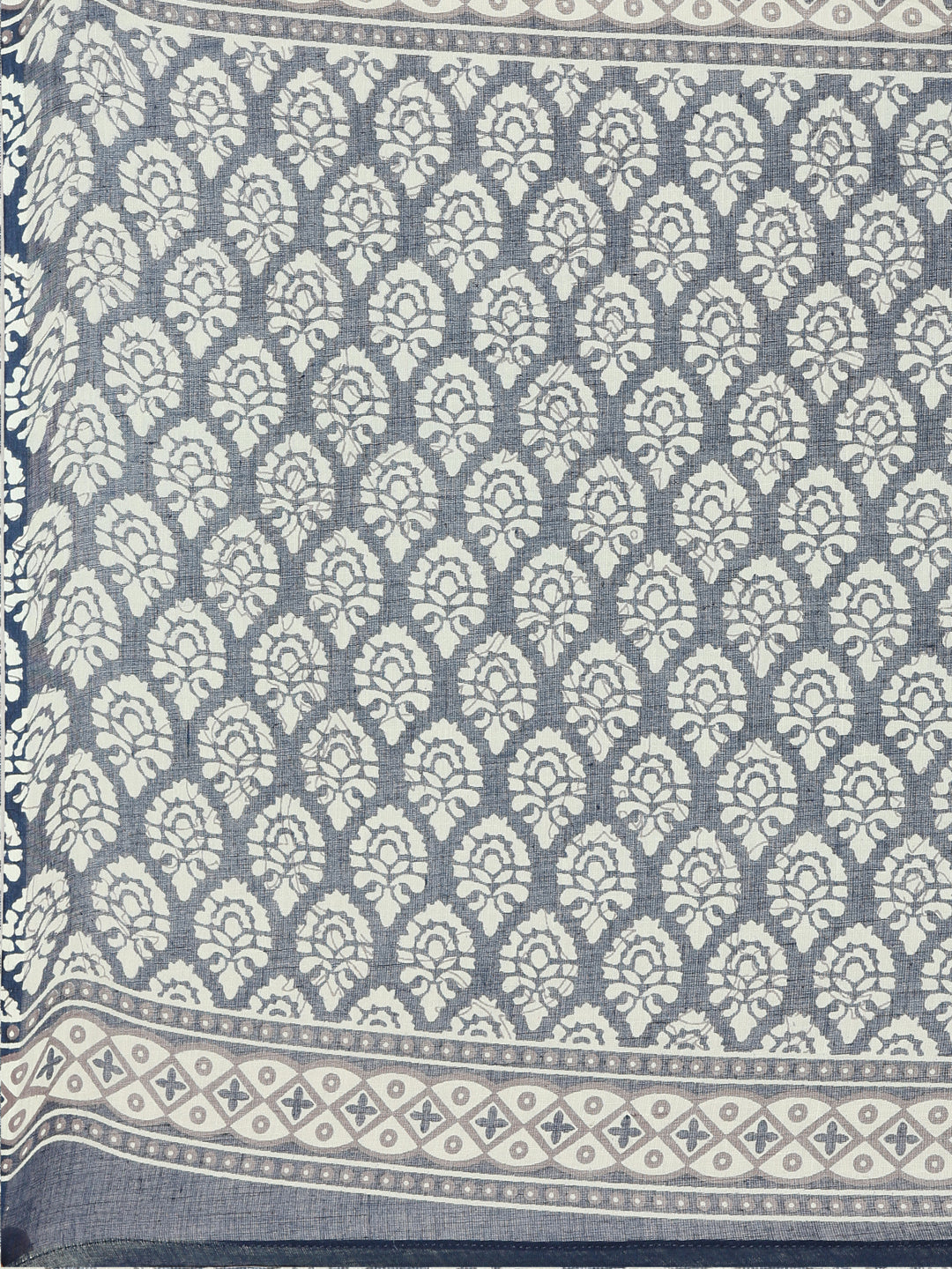 Neerus Blue printed straight kurta set with dupatta - detail view 4