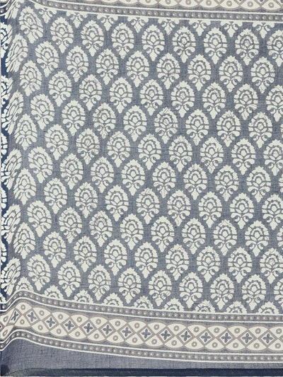 Neerus Blue Regular Straight Printed Kurta And Trousers With Dupatta