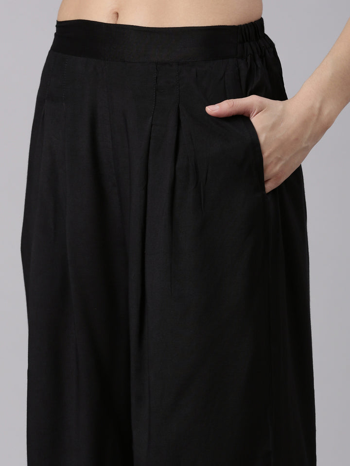 Cream Muslin Printed Three Piece Set With Palazzo